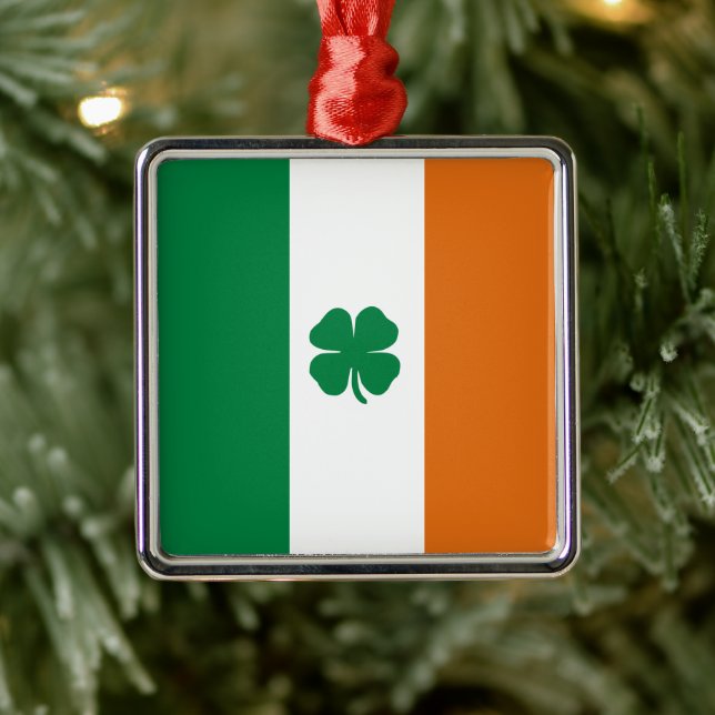 Irish Flag Patriotic Ireland Flag St Patrick's day Metal Ornament (Tree)