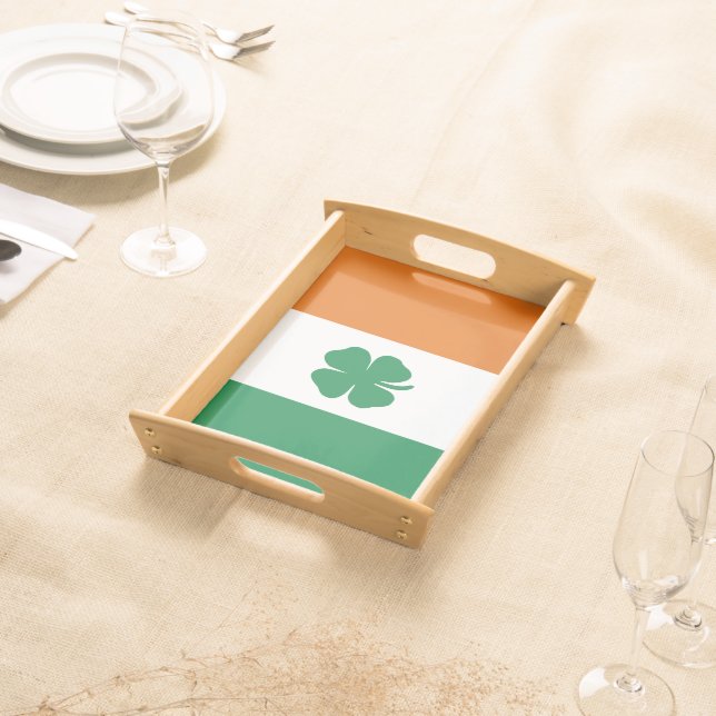 Irish Flag Patriotic Ireland Flag St Patrick's day Serving Tray (Front)