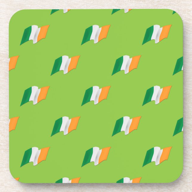 Irish Flag Pattern Beverage Coaster (Front)