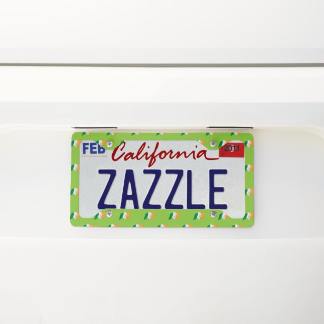 Irish Flag Pattern License Plate Frame (On Car)