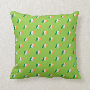 Irish Flag Pattern Throw Pillow