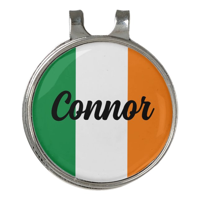 Irish flag personalized golf ball marker coin golf hat clip (Front)