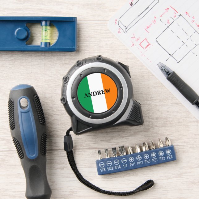 Irish flag personalized retractable measuring tape tape measure (Workshop)