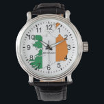 Irish Flag Personalized Watch<br><div class="desc">Modern personalized watch featuring Irish Flag and a name in block deep black lettering. Perfect for St. Patrick's Day or as a gift.</div>