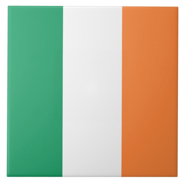Irish Flag (Republic of Ireland) (ROI) (Eire) Ceramic Tile (Front)