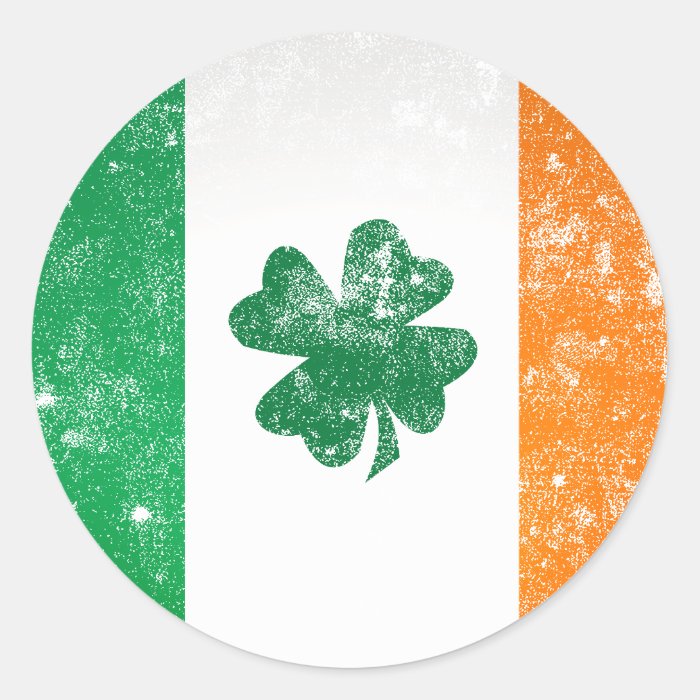 Irish Flag Round Stickers