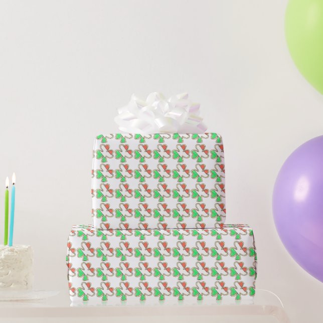Irish Flag Shamrock Cookie St. Patrick's Day Food Wrapping Paper (Party Gifts)