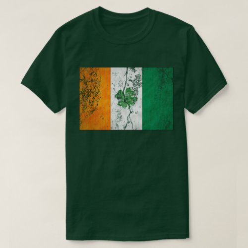 Irish Flag Shamrock (Distressed) T-Shirt - The luck of the Irish just in time for St. Patrick's Day. Available in all colors and styles. Distressed Irish flag shamrock.