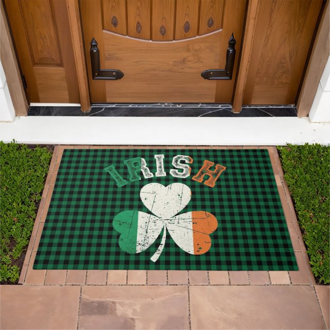 Irish Flag Shamrock Doormat  (Outdoor)