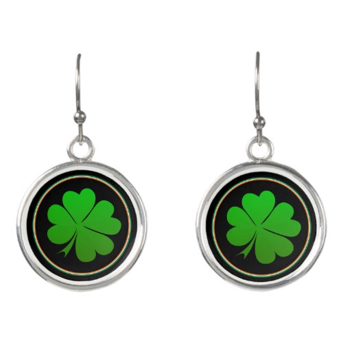 Irish Flag Shamrock Ireland fashoin St Patrick Earrings