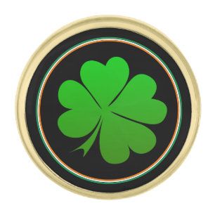 Irish Flag, Shamrock, Ireland fashoin, St Patrick Gold Finish Lapel Pin