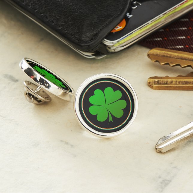 Irish Flag, Shamrock, Ireland St Patrick fashion Lapel Pin (In Situ)