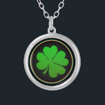 Irish Flag, Shamrock, Ireland St Patrick fashion Silver Plated Necklace<br><div class="desc">Necklace: Ireland & Irish Flag colour rings surrounding "Lucky Clover Leaf" symbol of Ireland and Saint Patricks Day - love my country, lucky charms, good luck for weddigs, national patriots / sports fans</div>