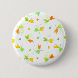 Irish Flag Shamrock Pattern Button