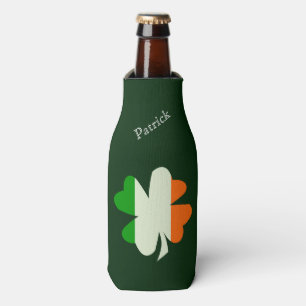 Irish Flag Shamrock Personalized Bottle Cooler