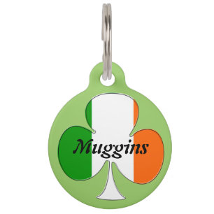 Irish Flag Shamrock Pet ID Tag