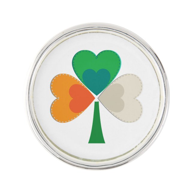 Irish Flag Shamrock Pin (Front)