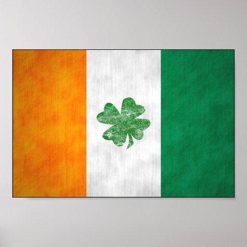 Irish Flag Shamrock Poster - The luck of the Irish just in time for St. Patrick's Day.