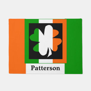 Irish Flag Shamrock Square Personalized Doormat