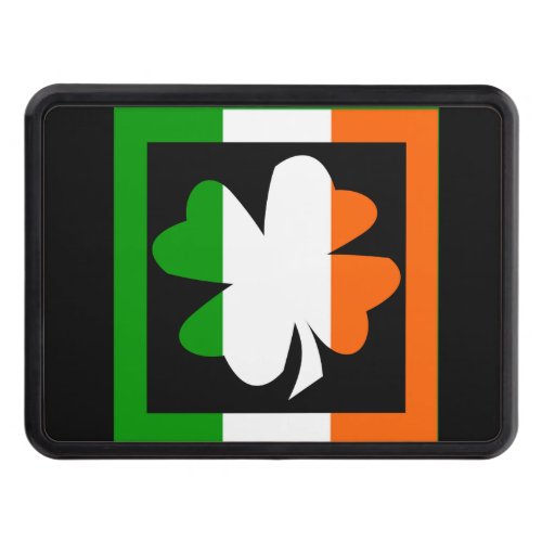Irish Flag Shamrock Square Tow Hitch Cover
