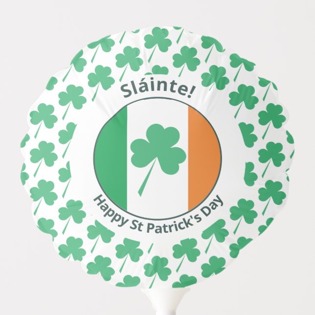 Irish Flag Shamrock St Patricks Day Balloon (Front)