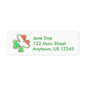 Irish Flag Shamrock St. Patrick's Day Sugar Cookie Label