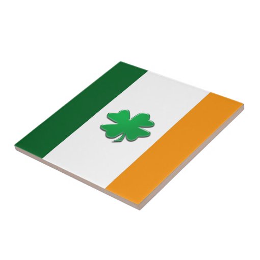 Irish flag shamrock tiles. ceramic tile | Zazzle