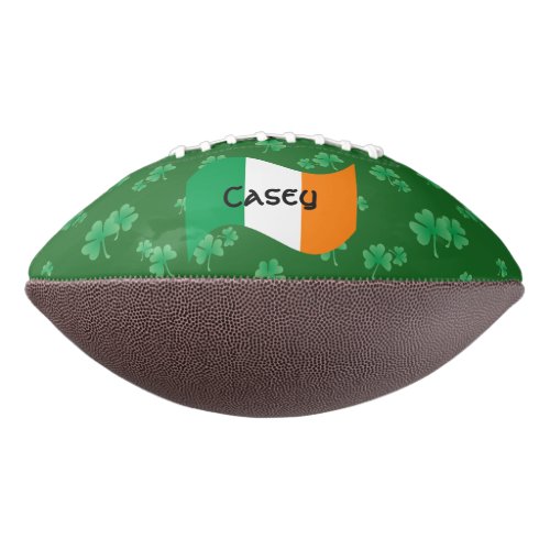 Irish Flag Shamrocks Personalized Football
