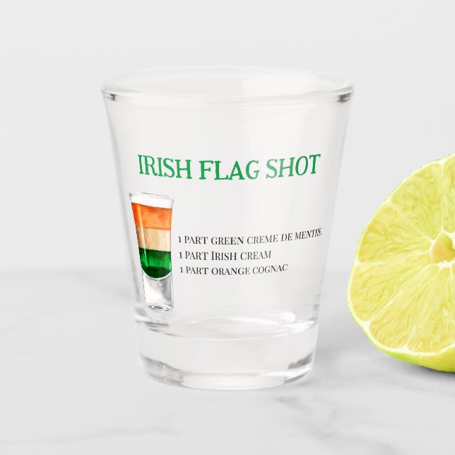 Irish Flag Shot Recipe for Parties Glass (Front)