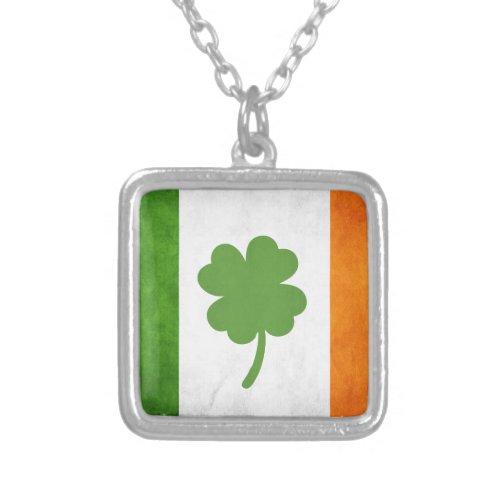 Irish Flag Silver Plated Necklace