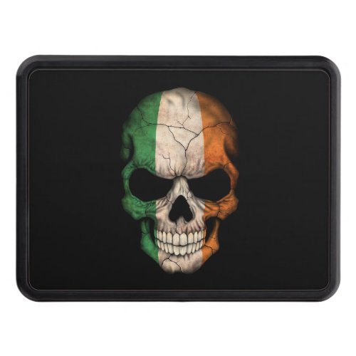 Irish Flag Skull on Black Trailer Hitch Cover