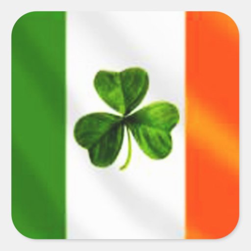 Irish Flag Square Sticker | Zazzle