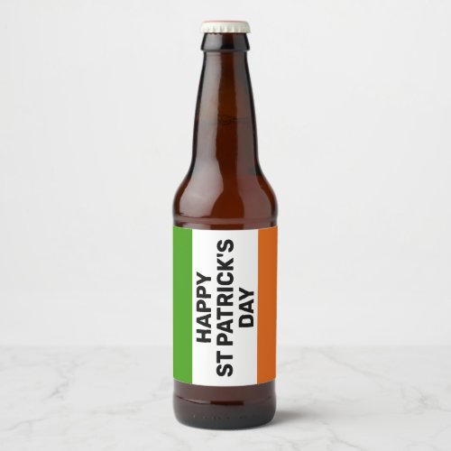 Irish Flag St Patricks Day Beer Label