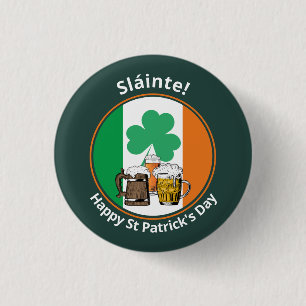 Irish Flag St Patricks Day Button