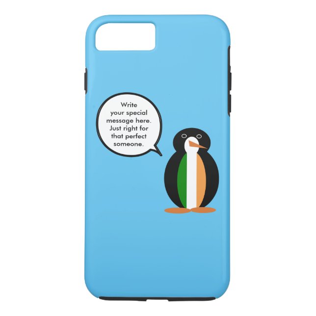 Irish Flag Talking Ms. Penguin Personalized Case-Mate iPhone Case (Back)