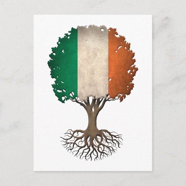 Irish Flag Tree of Life Customizable Postcard (Front)