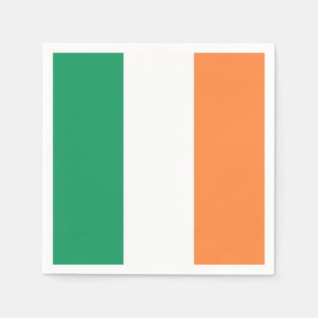 Irish Flag: Tricolor Saint Patrick’s Day Party Napkins (Front)