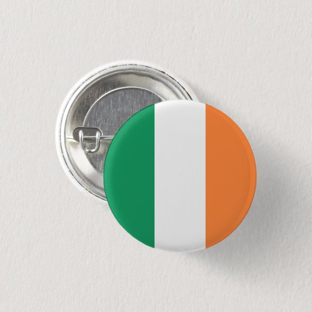 Irish flag tricolour patriotic Saint Patrick's Day Button (Front & Back)