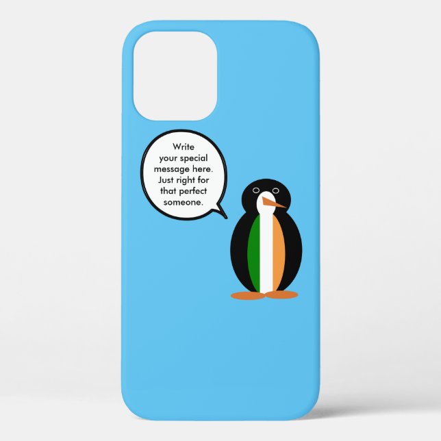 Irish  Flag Wildlife Penguin Personalized Gift Case-Mate iPhone Case (Back)