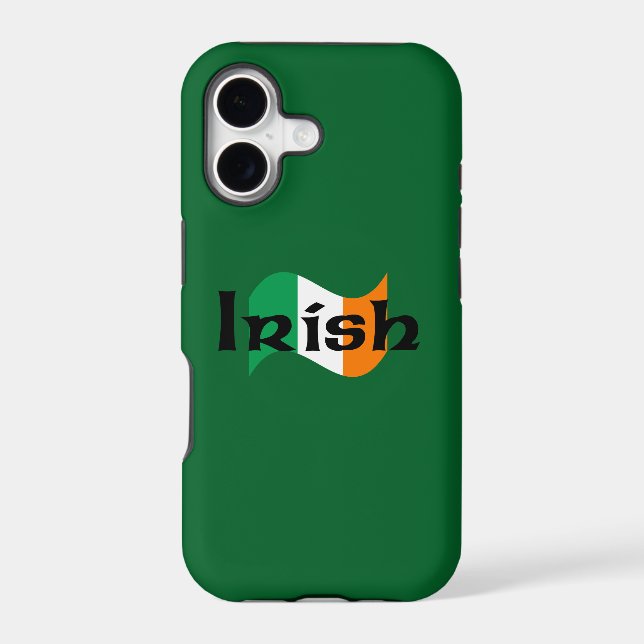 Irish Flag with Celtic Font Iphone Case (Back)