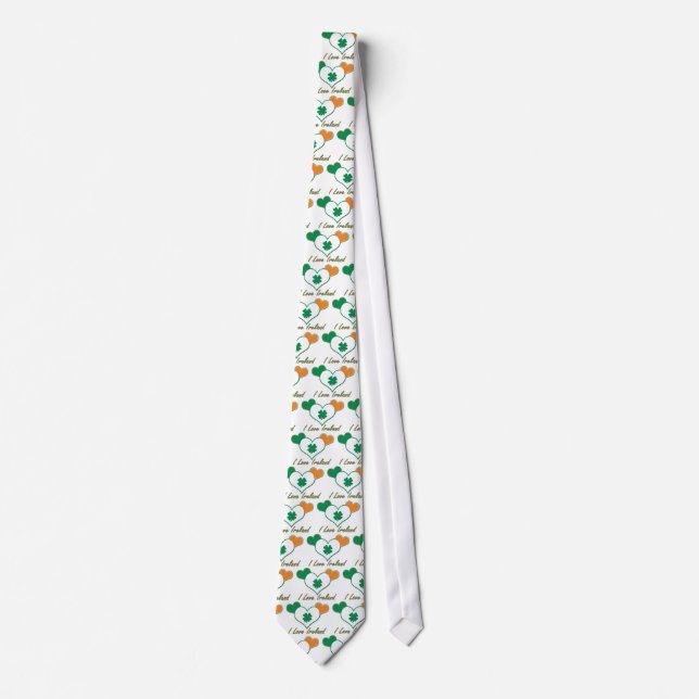 Irish Flag with Hearts Neck Tie (Front)