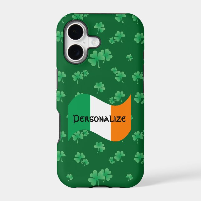 Irish Flag with Shamrock Pattern Case-Mate iPhone Case (Back)