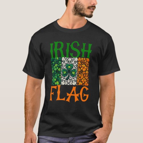 IRISH FLAG WITH SHAMROCK STRIPE T_Shirt