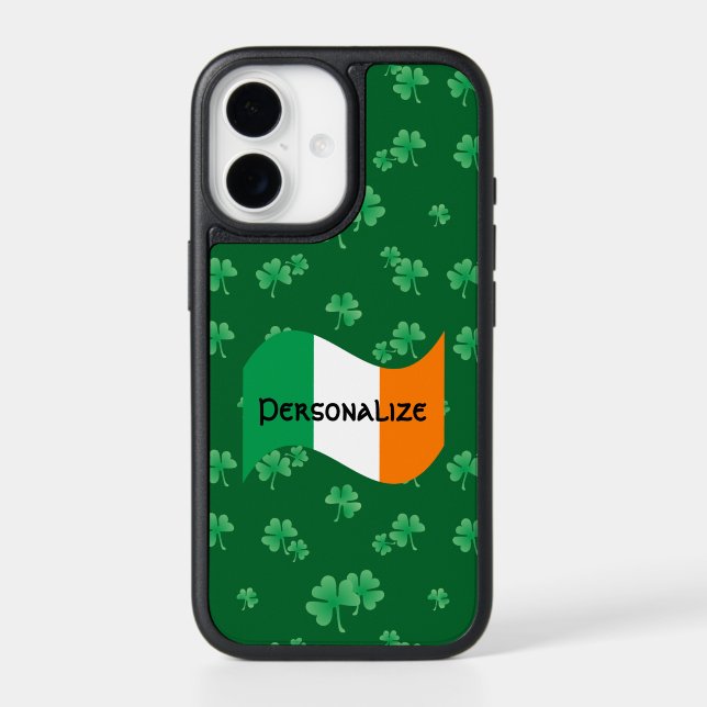 Irish Flag with Shamrocks Otterbox iPhone Case (Back)