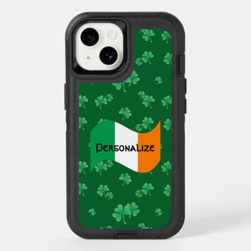 Irish Flag with Shamrocks OtterBox iPhone 14 Case