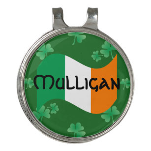 Irish Flag with Shamrocks Personalized Golf Hat Clip