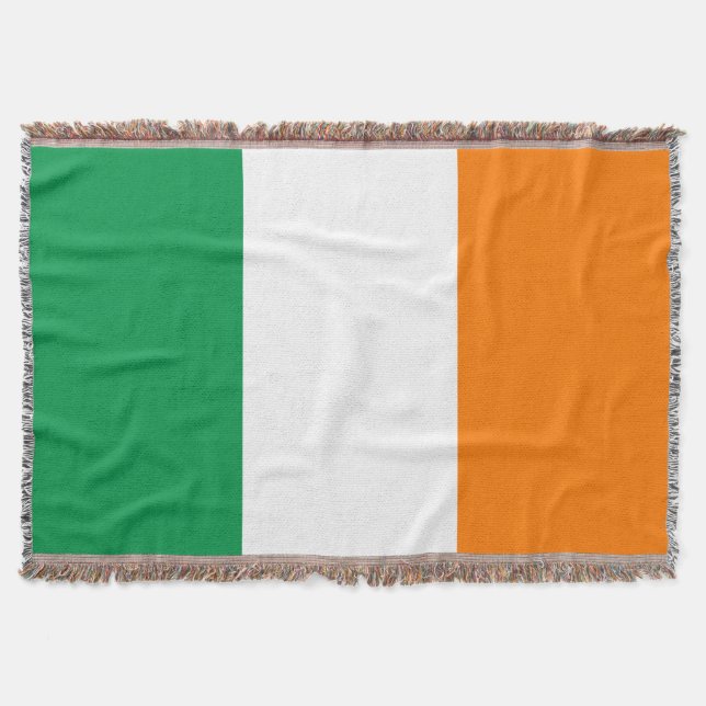 Irish flag woven throw blanket | Ireland colors (Front)