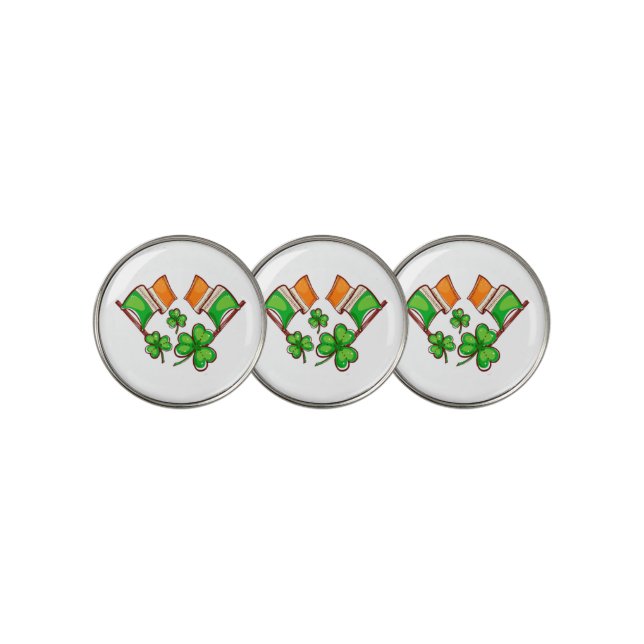 Irish Flags And Shamocks Golf Ball Marker (3 Up)