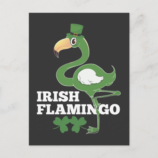 Irish Flamingo Ireland Party st patricks day Postcard (Front)