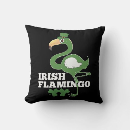 Irish Flamingo Ireland Party st patricks day Throw Pillow